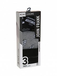 Комплект носков (3шт) черного,серого цвета JOHN FRANK RTJF3LSMC05